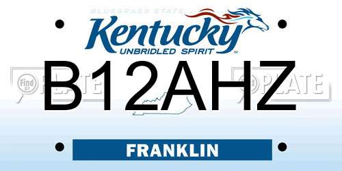 B12AHZ Kentucky License Plate