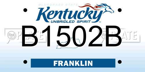 B1502B Kentucky License Plate