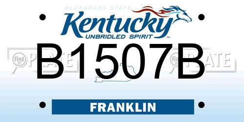 B1507B Kentucky License Plate
