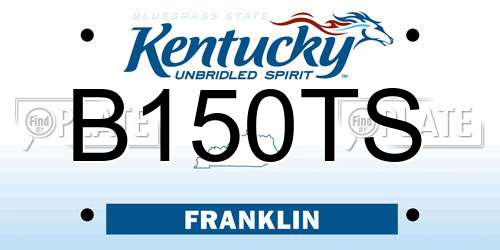 B150TS Kentucky License Plate