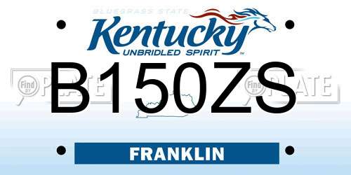 B150ZS Kentucky License Plate