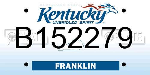 B152279 Kentucky License Plate