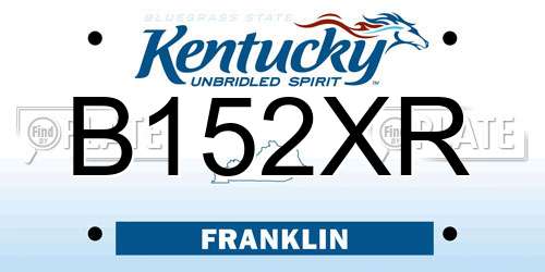 B152XR Kentucky License Plate