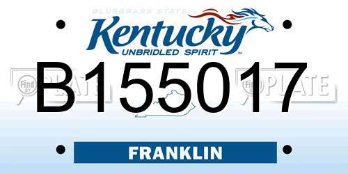 B155017 Kentucky License Plate