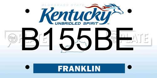B155BE Kentucky License Plate