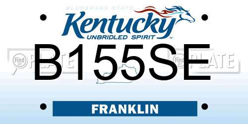 B155SE Kentucky License Plate