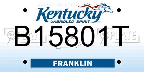 B15801T Kentucky License Plate