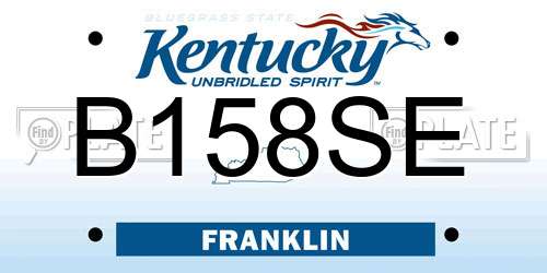 B158SE Kentucky License Plate
