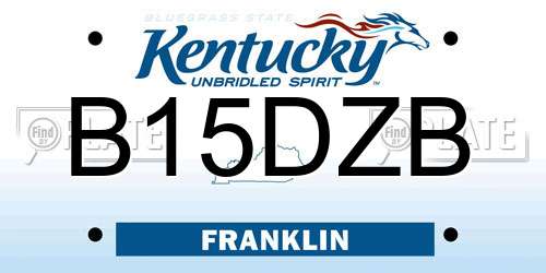 B15DZB Kentucky License Plate