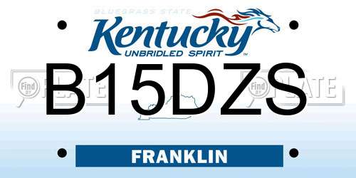 B15DZS Kentucky License Plate