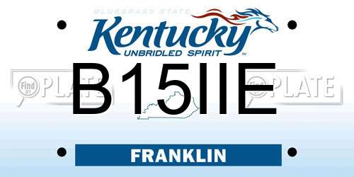 B15IIE Kentucky License Plate