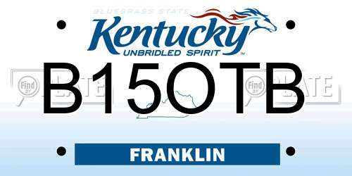 B15OTB Kentucky License Plate