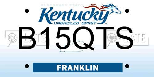 B15QTS Kentucky License Plate
