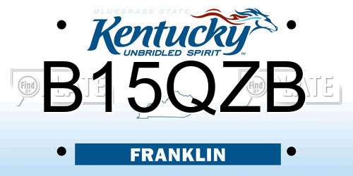 B15QZB Kentucky License Plate