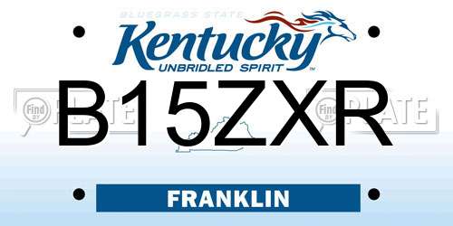 B15ZXR Kentucky License Plate