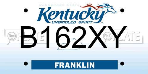 B162XY Kentucky License Plate