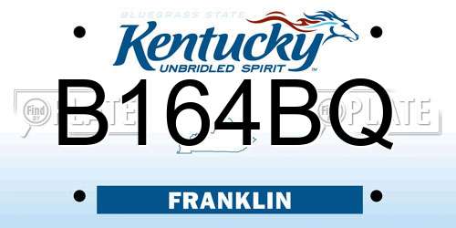 B164BQ Kentucky License Plate