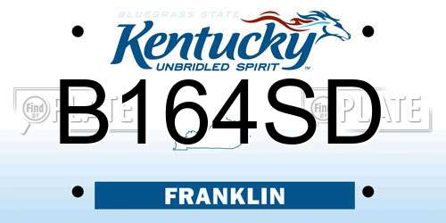 B164SD Kentucky License Plate