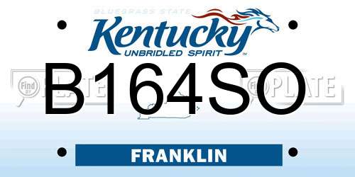 B164SO Kentucky License Plate