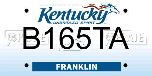 B165TA Kentucky License Plate