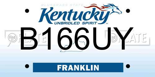 B166UY Kentucky License Plate