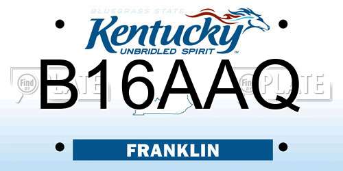 B16AAQ Kentucky License Plate