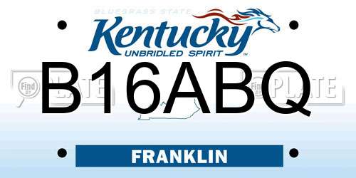 B16ABQ Kentucky License Plate