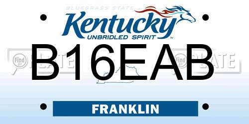 B16EAB Kentucky License Plate
