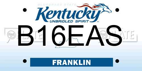 B16EAS Kentucky License Plate
