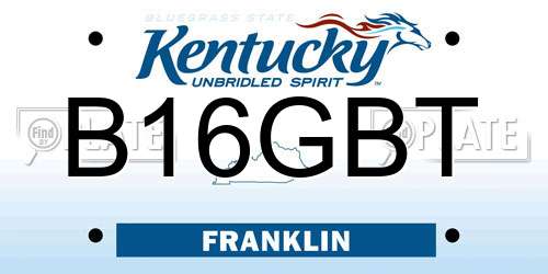 B16GBT Kentucky License Plate
