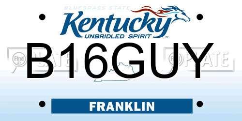 B16GUY Kentucky License Plate