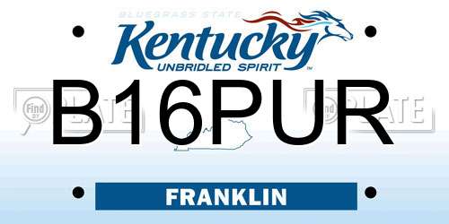 B16PUR Kentucky License Plate