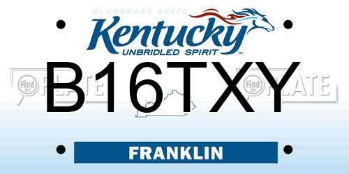 B16TXY Kentucky License Plate