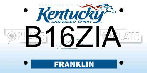 B16ZIA Kentucky License Plate