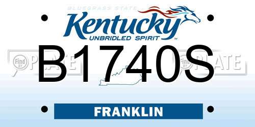 B1740S Kentucky License Plate
