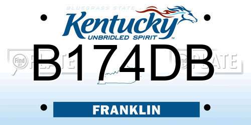 B174DB Kentucky License Plate