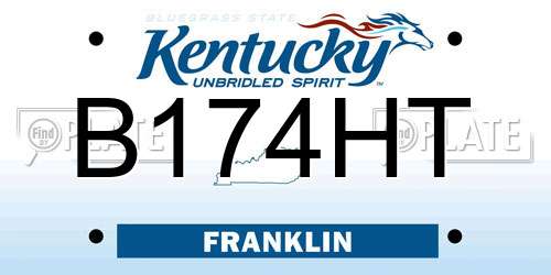 B174HT Kentucky License Plate