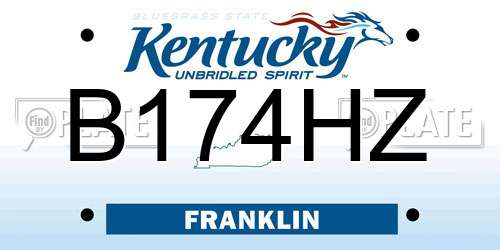 B174HZ Kentucky License Plate