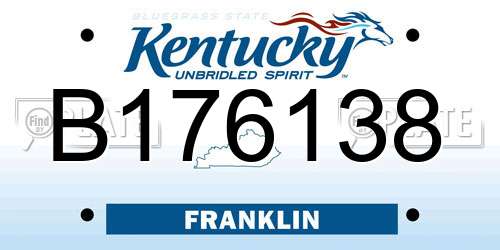 B176138 Kentucky License Plate