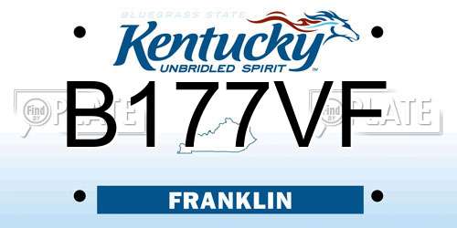 B177VF Kentucky License Plate