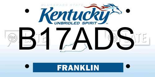B17ADS Kentucky License Plate