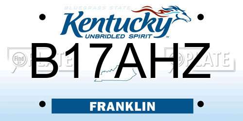 B17AHZ Kentucky License Plate