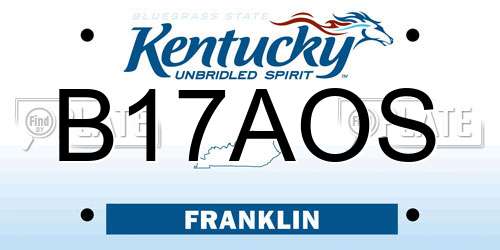 B17AOS Kentucky License Plate