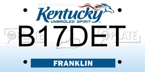B17DET Kentucky License Plate