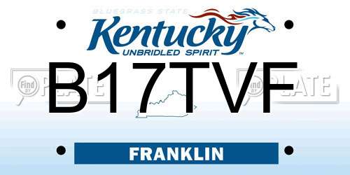 B17TVF Kentucky License Plate