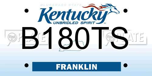 B180TS Kentucky License Plate