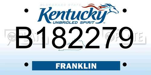 B182279 Kentucky License Plate