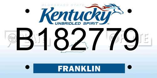B182779 Kentucky License Plate