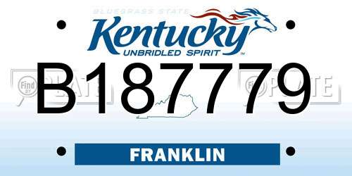 B187779 Kentucky License Plate