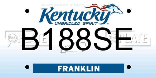 B188SE Kentucky License Plate